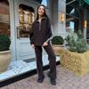 Womens Striped Tracksuit Set Loose Long Sleeve Half-Zip Sweatshirt Drawstring Pants Streetwear