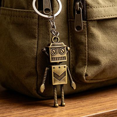 Yousheng Schlüsselanhänger Anhänger Retro Roboter Design Bewegliche Gelenke Schwingende Gliedmaßen Dekorativer Schlüsselring Rucksack Zubehör
