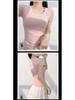 Women's Summer Slim Fit Pink U-Neck T-Shirt - Versatile & Stylish Short Sleeve Top