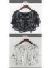 Plus Size Women's Sequin Mesh Shawl - Embroidered Beaded Sleeveless Cardigan & Sunscreen Jacket