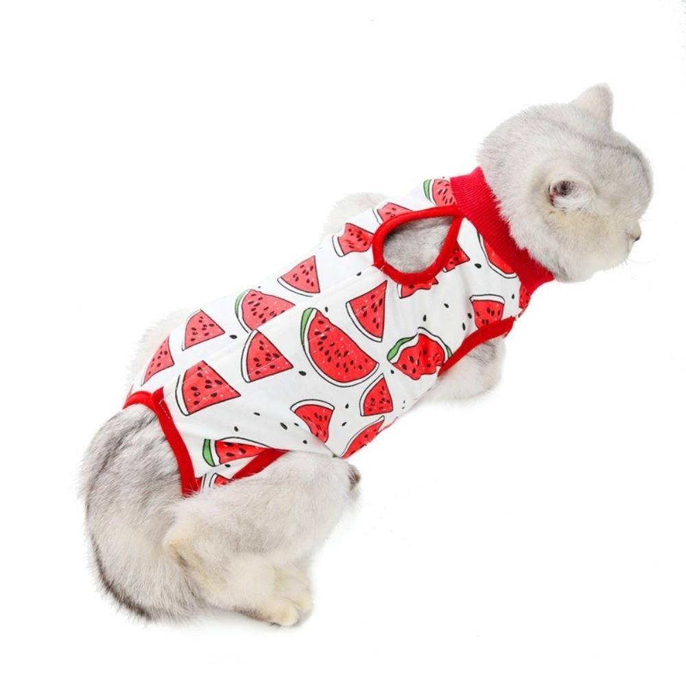 Fruit Printed Cat Sterilization Suit High Elasticity Cat Jumpsuit Pet Weaning Suit  Pet Care