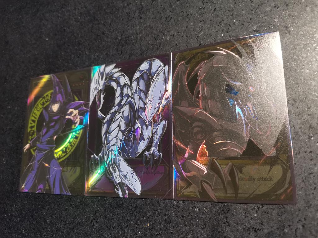 3pcs/set Diy Yu-Gi-Oh!  Blue-Eyes White Dragon Self Control Collect Signature Trading Flash Card Anime Cartoon Gift