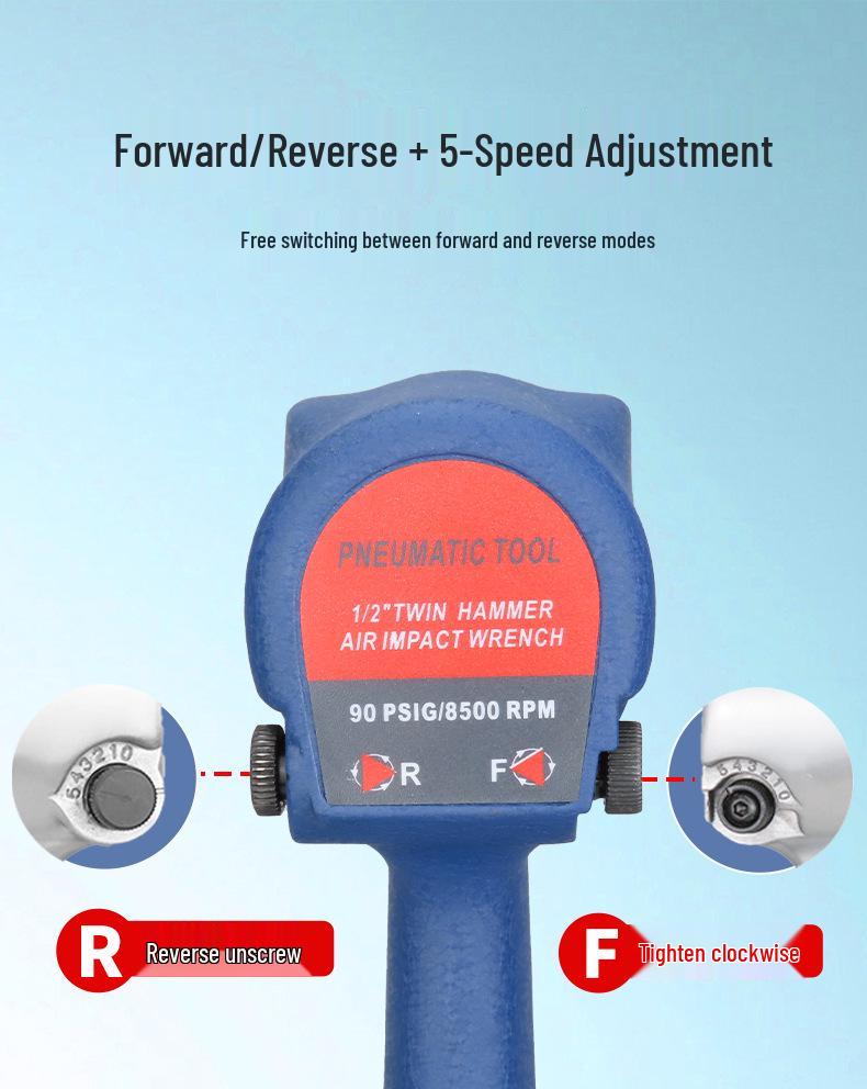 Gaobao Industrial Grade 1/2" Pneumatic Wrench - High Torque Air Tool for Tire Repair.