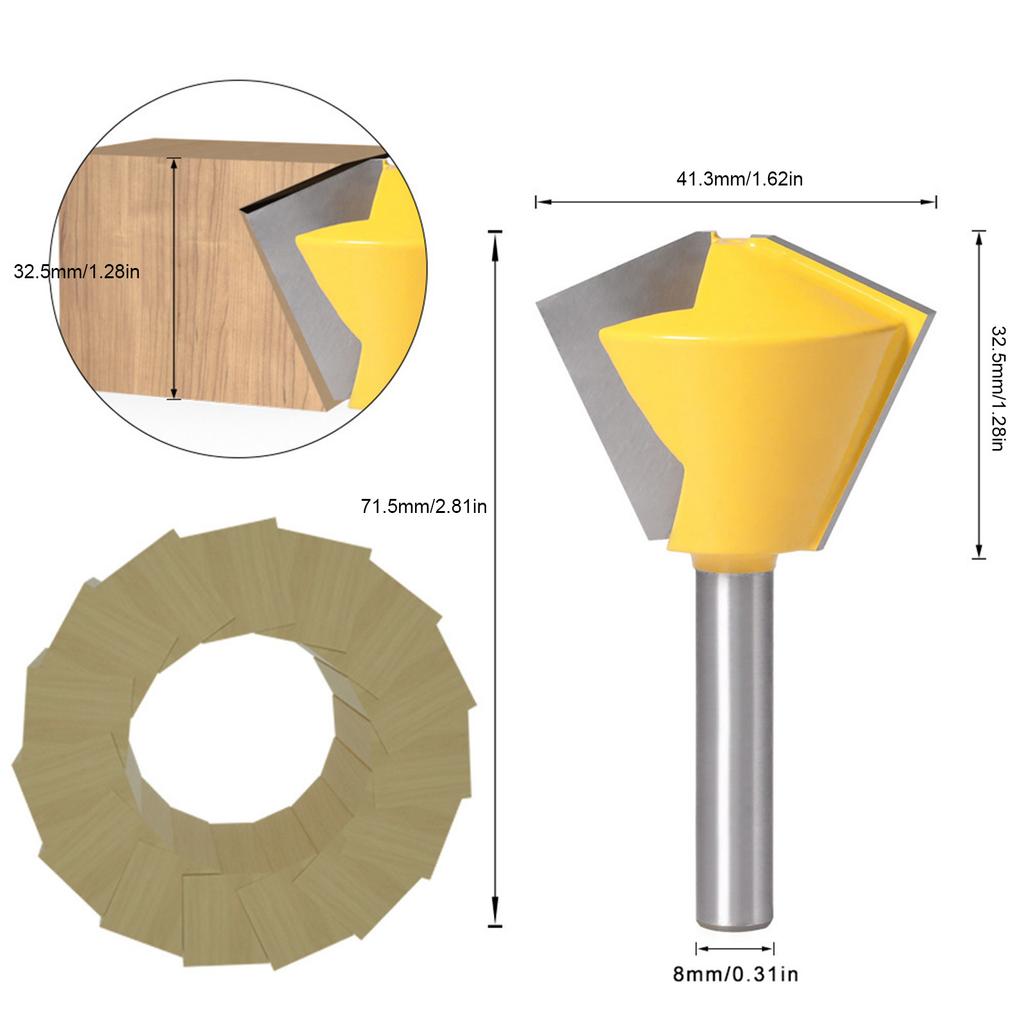 Polygon Vogelschnabel Fräser 8mm Schaft Holzbearbeitung Fräser12 Seite