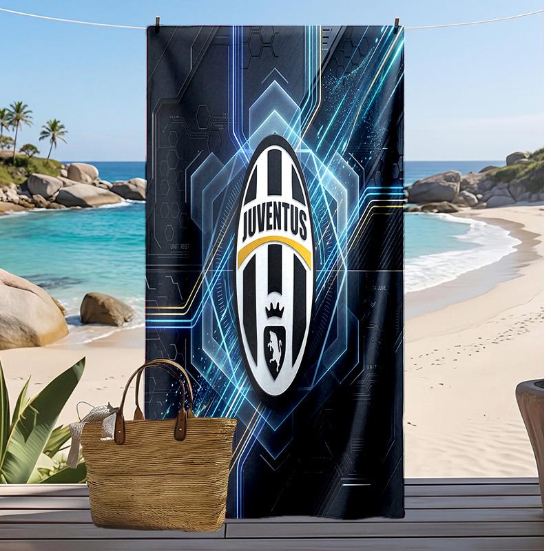 Juventus FC Printed Beach Towel Quick Dry Soft TowelPortable Large Rectangular Beach Blanket for Travel Swimming Pool