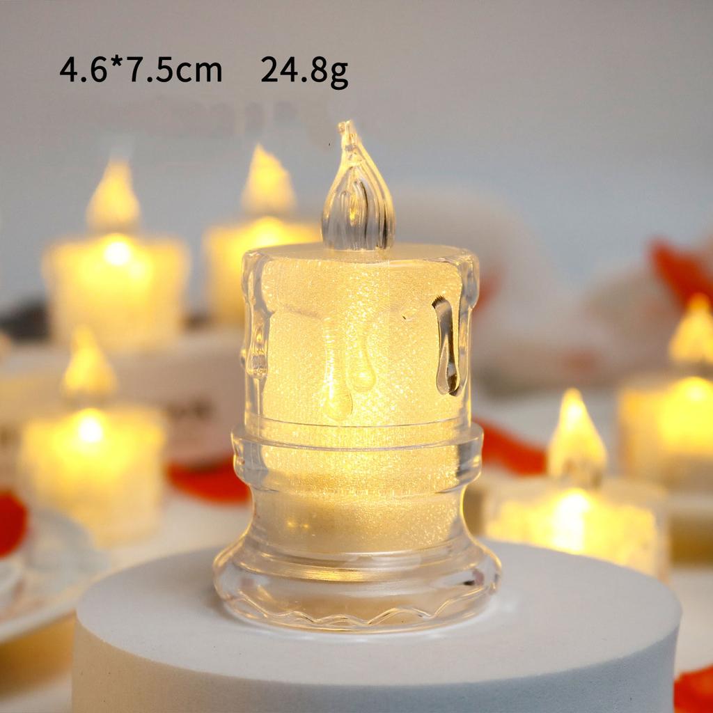 1pc LED Flameless Gap Column Candle Including Battery Perfect for Christmas Family Gatherings Candlelight Dinners