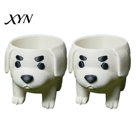 Puppy Planter 2 Pcs Dog Pot, Funny 3D Printed Animal Planter, Desktop Plant Decoration Cute Flower Pot for Home Office Indoor Outdoor Decor