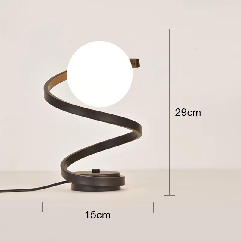 Nordic Retro Table Lamp, Glass Shade LED Desk Light for Bedroom Living Room, Dimmable Bedside Decor