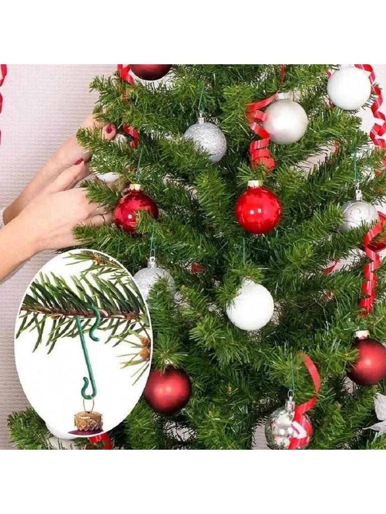 100Pcs/set Christmas Ornament S Shaped Hooks Plastic Hook Xmas Tree Balls Pendant Hanging Holders for Home New Year Party Decor