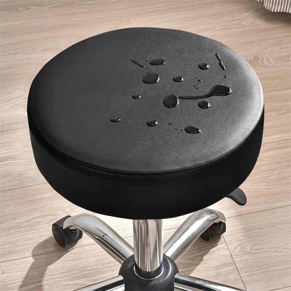 Waterproof PU Leather Bar Stool Cover Round All Inclusive Dustproof Seat Protector Cushion For Home Hotel Use
