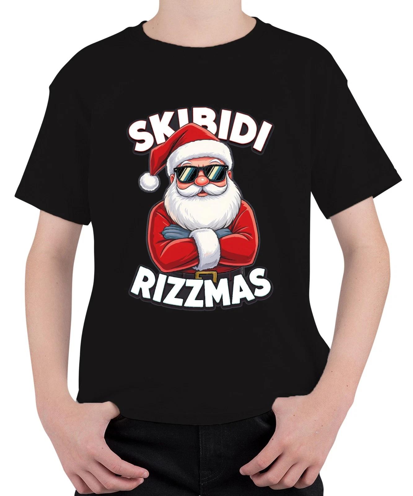 Skibidi Rizzmas Weihnachtsmann Sonnenbrille Lustig Meme Geschenk Unisex Kinder T XXL