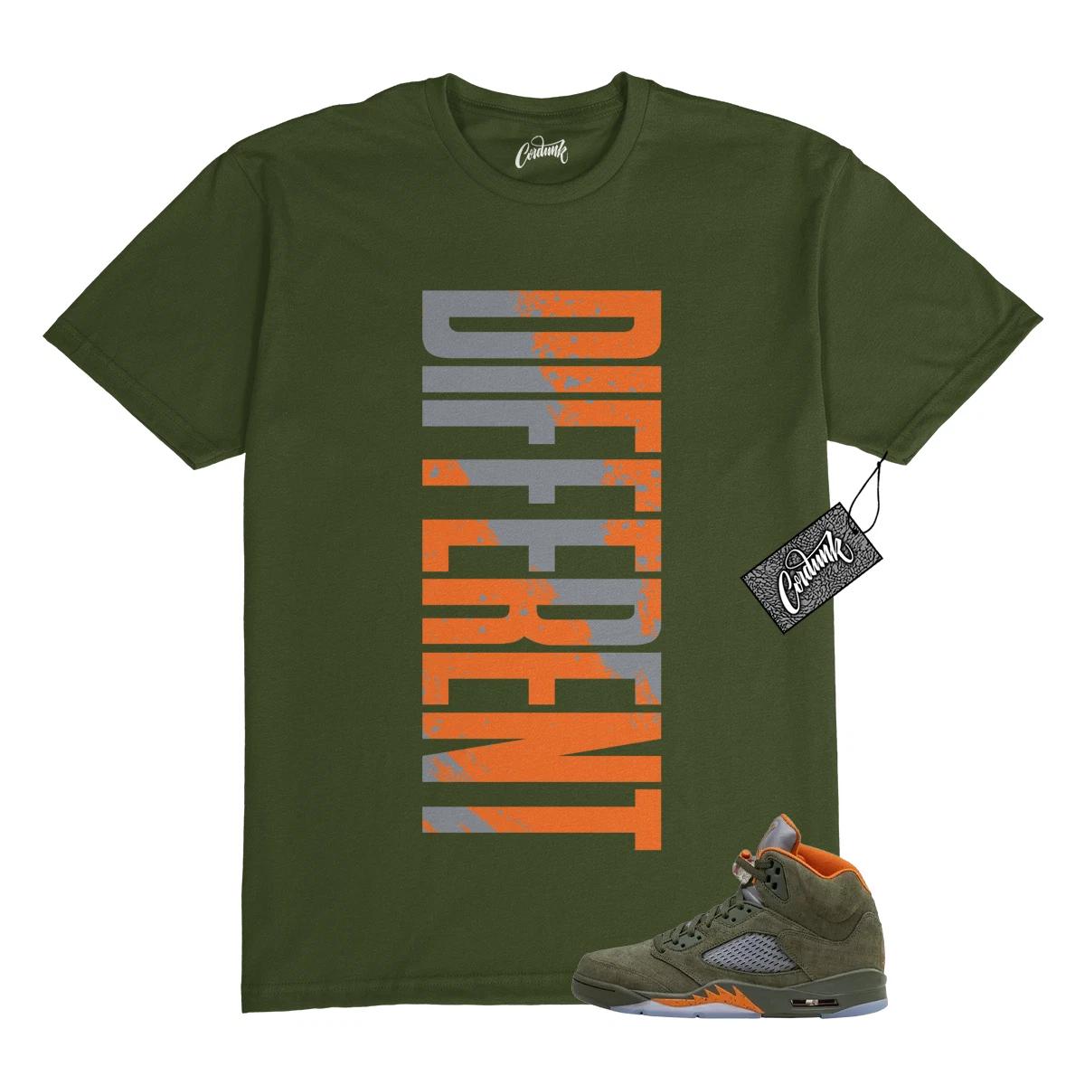 5 Olive Army Solar Orange Black Grey T Shirt Match DFRNT 130