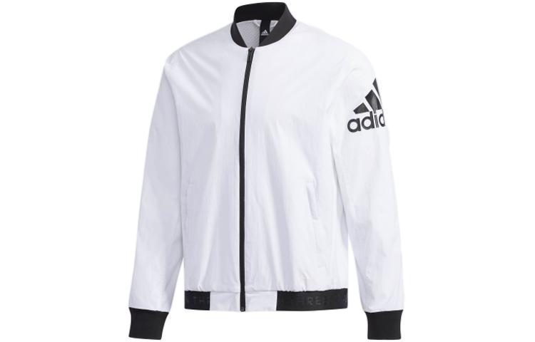 Adidas Jackets Men s White Baseball Collar Moderate Pilot DW4617 XXL