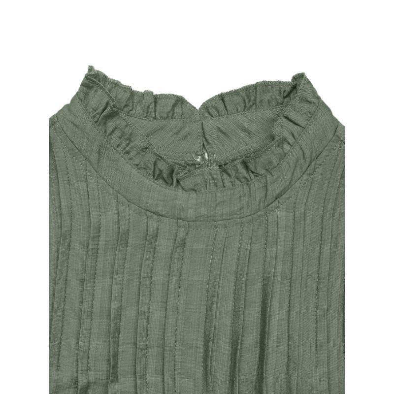 VEZFAA Women's Fashion Summer Spring Solid Color Print Short Sleeve Half Turtleneck Loose Waistline Casual Dresses