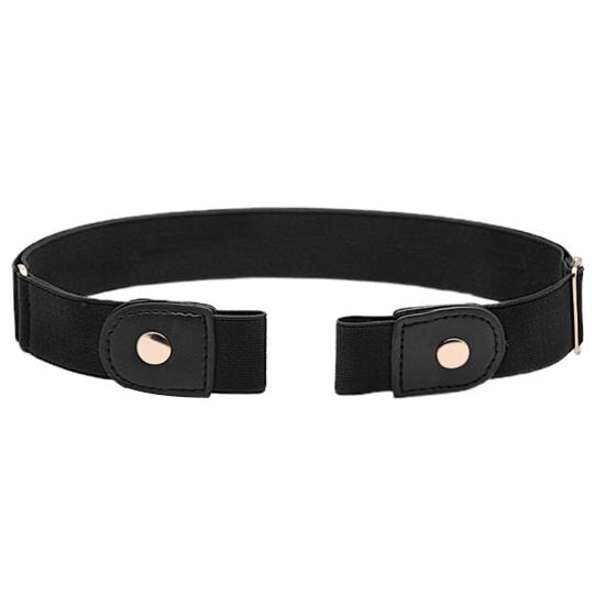 

Waist Belt Adjustable Buckle Free Faux Leather Stretch Waist Belt for Women чорний