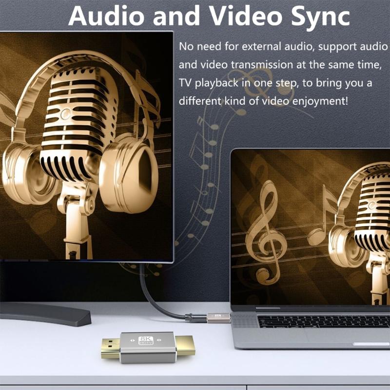 HDMI-kompatibler 2.1 8K-Erweiterungsstecker-Adapter 48 Gbit/s Stecker auf Buchse Konverter 8K@60Hz 4K@120Hz Unterstützung 3D eArc