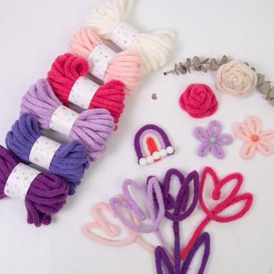 6 Pieces Knitted Yarn Bulky Yarns Crocheting Projects Elastic Arts with 2 Large Eye Neddle, Roll