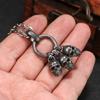 Men's Black Skull Necklace Pendant Thai Silver Retro Jewelry