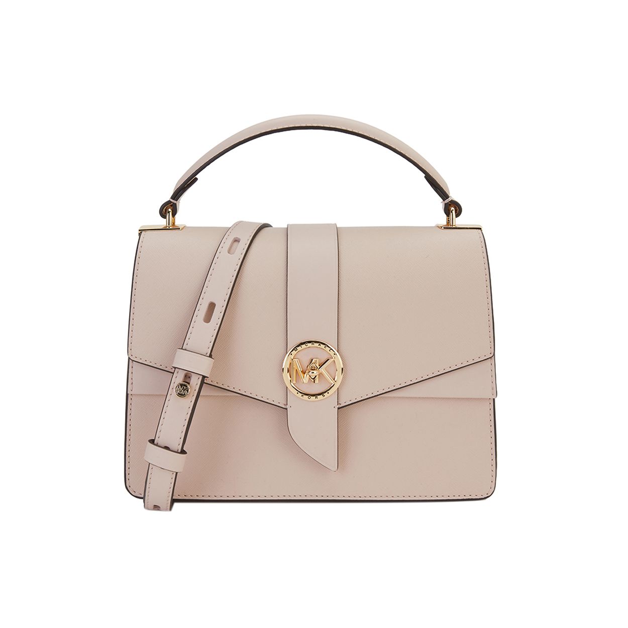 

Michael Kors Mk Greenwich Classic Solid Color Commuter Fashion Flap Leather Shoulder Crossbody Tote Bag Women handbags Pink 30H1GGRS2L-SOFT-PINK Basic Set (Bag+Dust Bag)