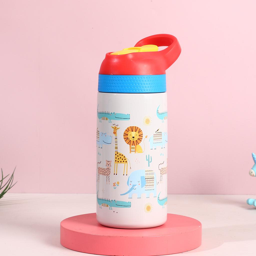 304 stainless steel vacuum thermos cup children's cartoon kettle portable straw bouncing cup