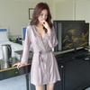 New Lace Silk Women's Two-Piece Nightgown & Robe Set – Long Sleeve, Sexy Summer Pajamas