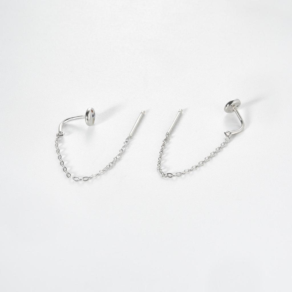 ANDYWEN 925 Silver A Pair Of Gold Silver Fashion Long Chain Tassel Stud Earrings Ladies 2023 High Jewelry