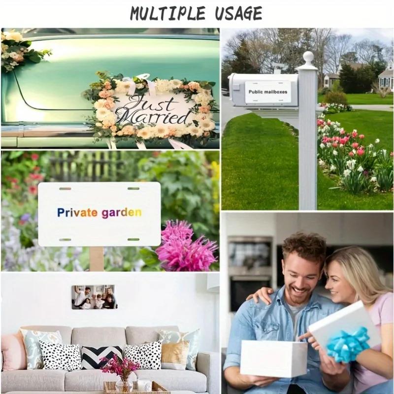 2D Flat, for Decorative Use Only", 2D Flat - Vintage 2D Flat Metal Decorative Sign, Island Scenery Theme, Square Measuring 15.49x30.48cm, for Decorati