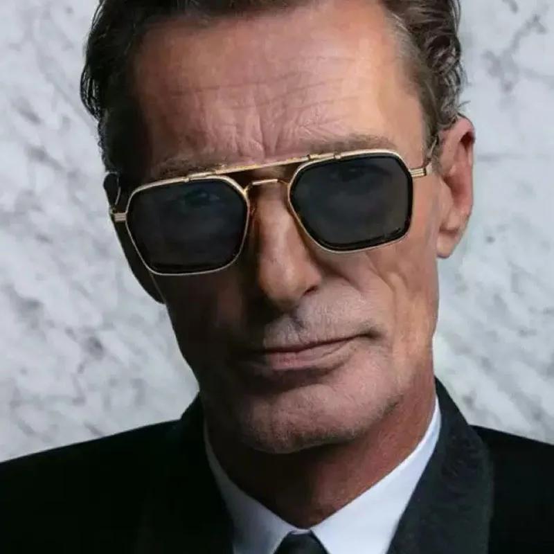 Classic Metal Square Sunglasses For Men Male Women Luxury Brand Designer Vintage Popular Outdoor Driving Punk Sun Glasses Uv400