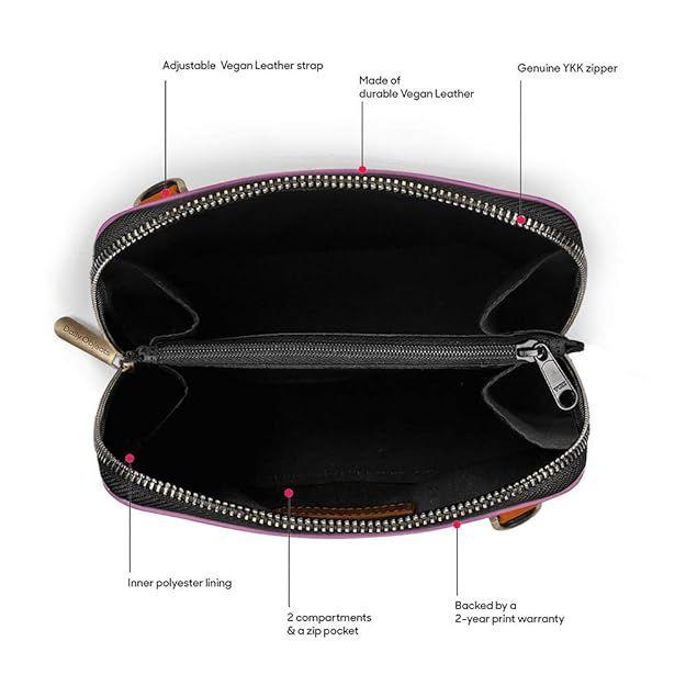 Trapeze Sling Crossbody kabelka pro dívky a ženy | Vyrobeno z odolného materiálu veganské kůže | Pečlivě ručně vyráběné | Zavírání na zip