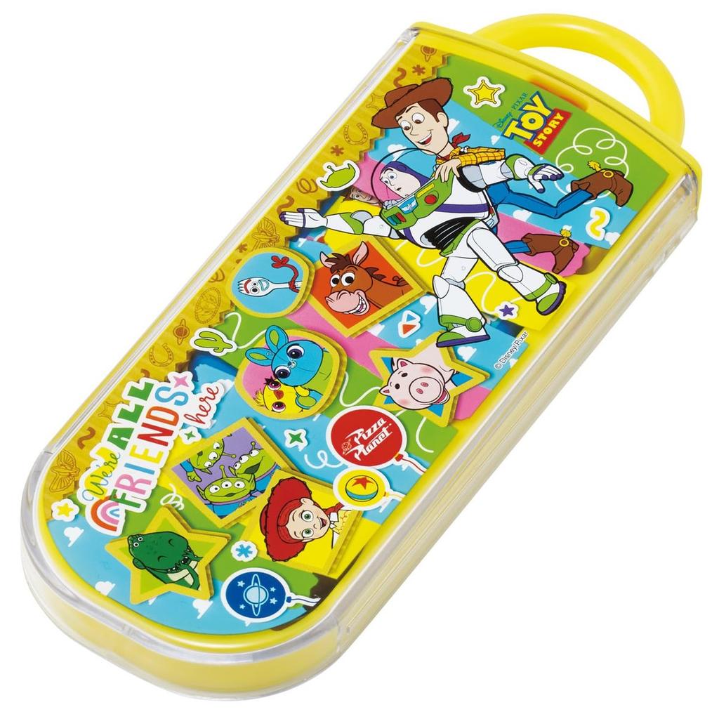 Skater Disney Toy Story Kids Trio Flatware Set Chopsticks Spoon Fork with Case 16.5cm Made in Japan TACC2-A