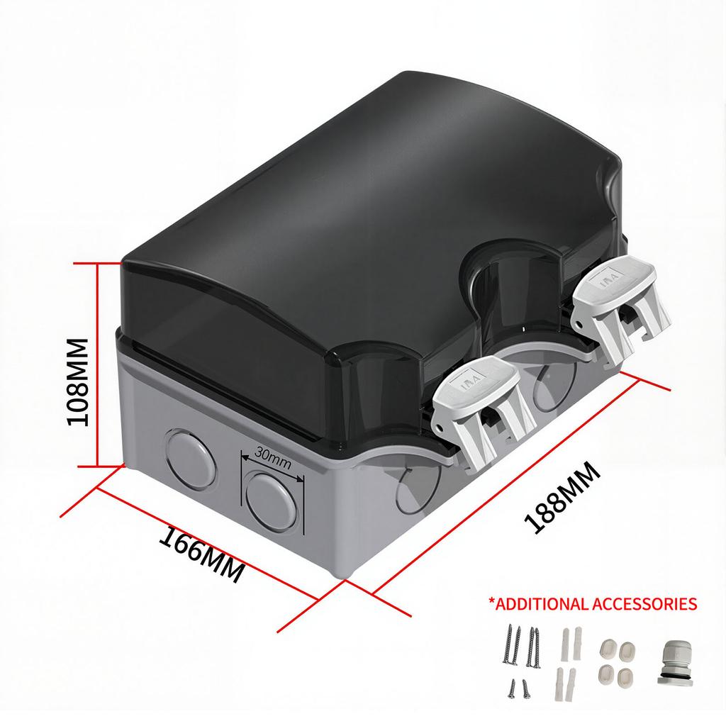IP66 Waterproof ABS Plastic Junction Box - Gray for Outdoor Power Distributionoutdoor rainstorm proof