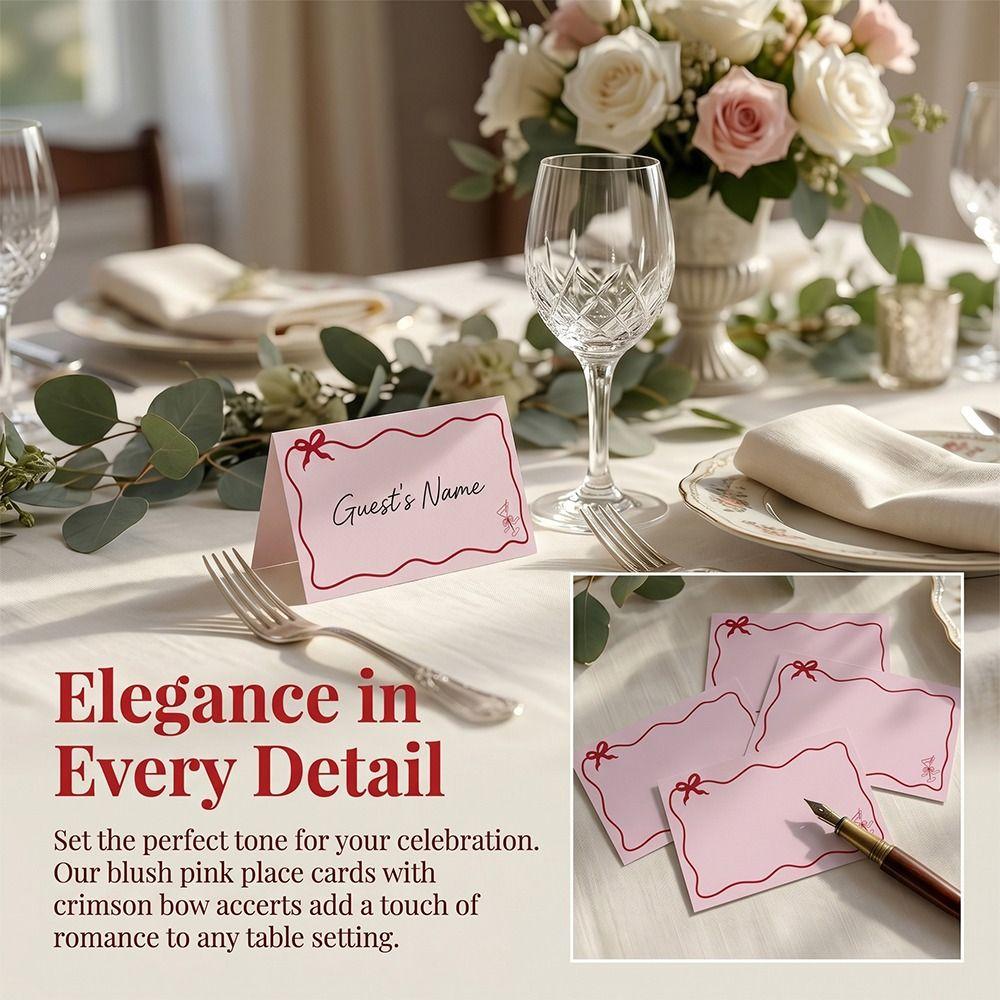 Pink Butterfly Design Wedding Seat Cards Elegant Wedding Guest Name Cards Wedding Party