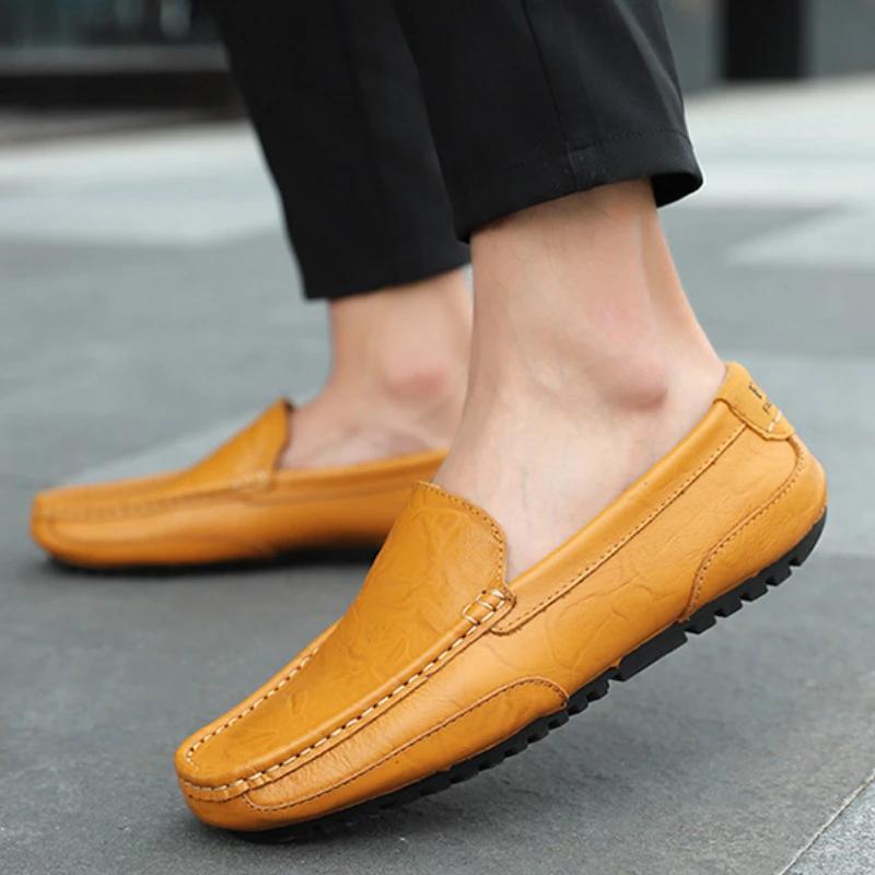 Casual Slip on Formal Loafers Men Luxury Trendy Moccasins Black Men Driving Shoes Sneakers High Quality Plus Size Men Flat Shoes