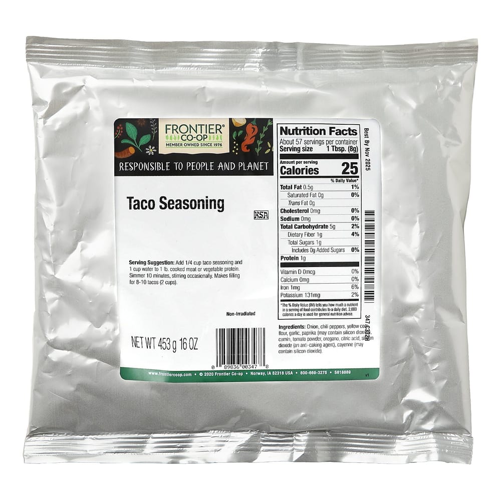 Frontier Natural Products Taco Seasoning 453g (16oz)