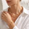 Boho Blue Starfish Shell Pendant Necklace Bracelet Set for Women Fashion Imitation Pearl Conch Scallop Choker Beach Jewelry