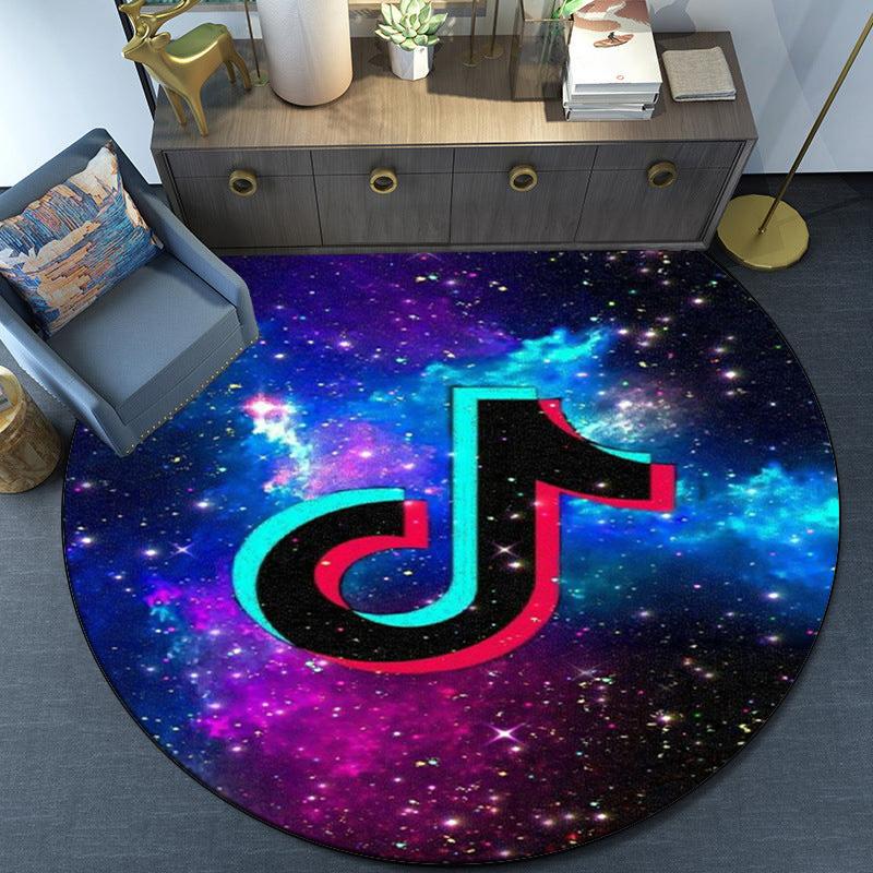 Tiktok Logo Design Round Rug for Livingroom,Bedroom, Palyroom, Chair Rug, Area rug, Circle Carpet, Large Size Fan Christmas gift