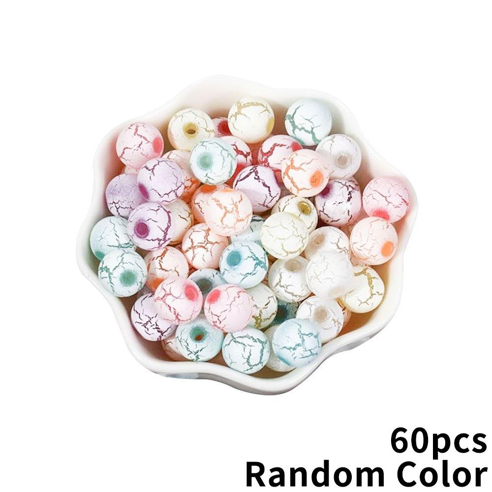 

20/40/60 шт. цветные потрескавшиеся от мороза круглые акриловые бусины-разделители для изготовления ювелирных изделий своими руками аксессуары для браслетов 60pcs
