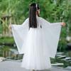 White Girls' Hanfu: New Style Ancient Chinese Fairy Dress with Flowing Guzheng Skirt for Children