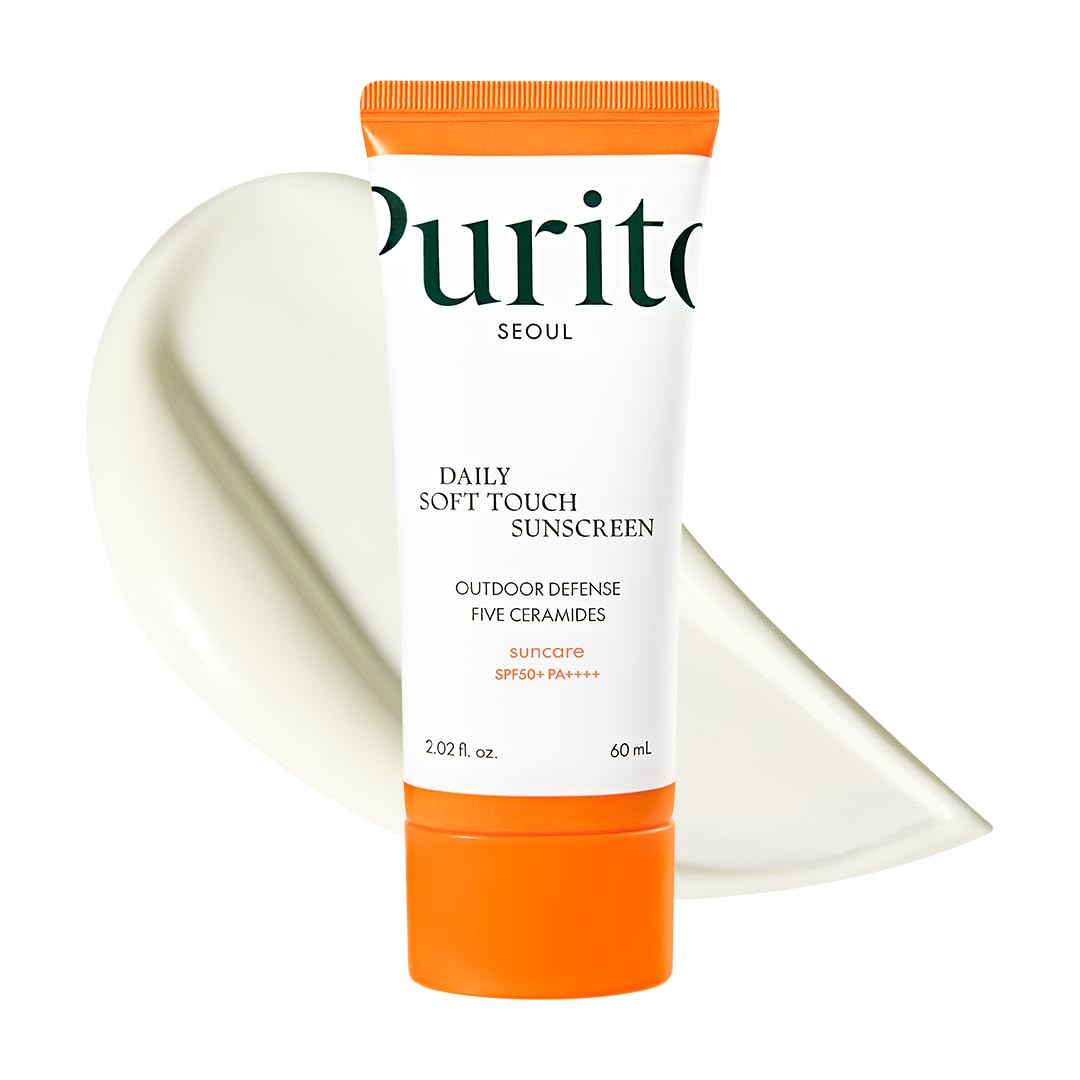 

PURITO Daily Soft Touch Sunscreen 60ml Sunscreen Ceramide No white cast Water resistant UVA UVB protection Korean cosmetics Purito official SPF50+