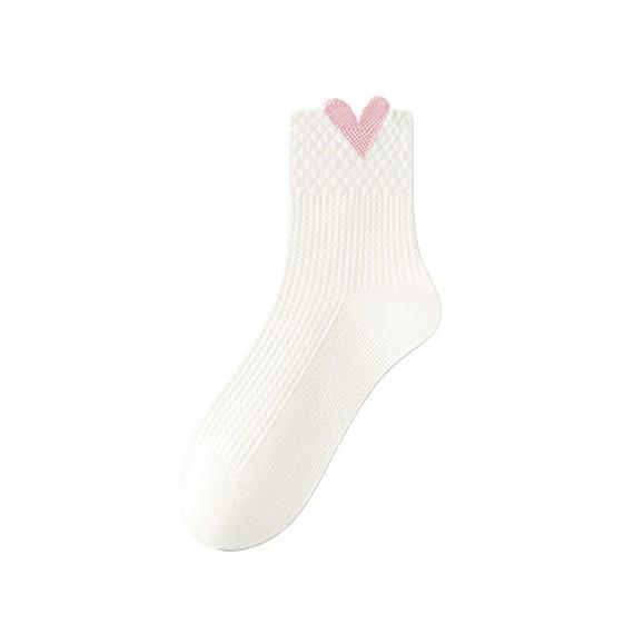 Women's Mid-Calf Pure Cotton Socks - Sweat-Absorbent, Breathable, Anti-Odor; Perfect for Spring & Autumn for Middle School Students & Ladies