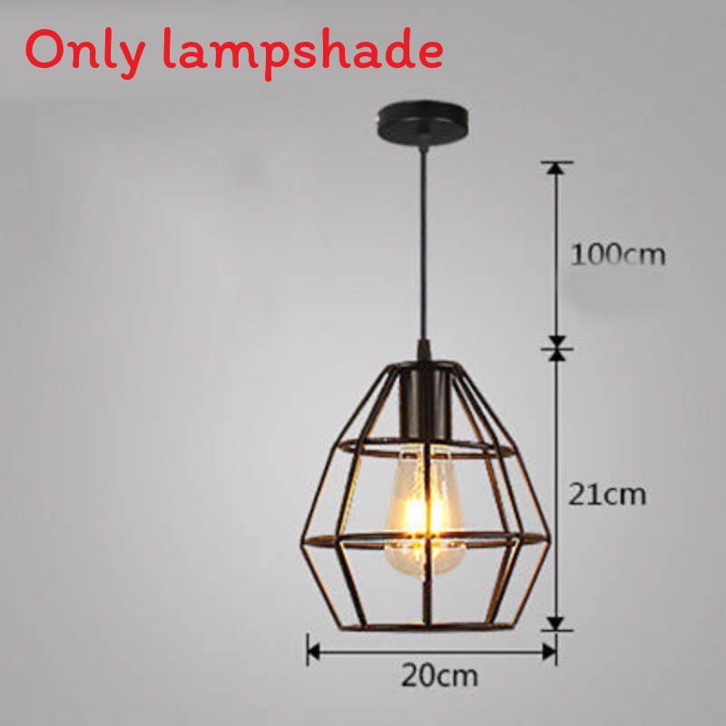 Vintage Industrial Iron Edison Pendant Light Creative Loft Bar Cage Led Lamp