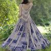 Bohemian Style Knit Gown Solid Color Tassel Vest Elegant Beach Dress  Summer