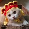 Cappello intrecciato a mano per animali domestici, simpatico cartone animato gatto cane, abbigliamento cappello decorazione, copricapo per animali domestici
