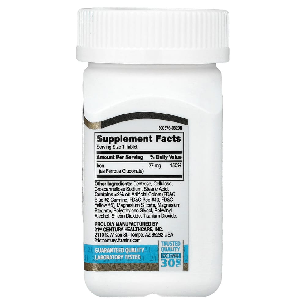 21st Century Sentry Iron 27mg Easy-to-Swallow Tablets, 110 Count