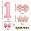 6Pcs 40inch Pink Foil Number with Stars and Daisy Balloon Set  Girls‘ Parties Weddings Baby Showers Digital Decorations Supplies