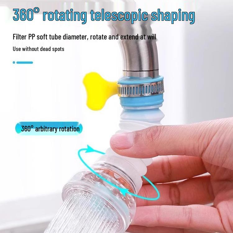 Rotatable Water-Saving Kitchen Faucet Sprayer & Splash Guard Filter