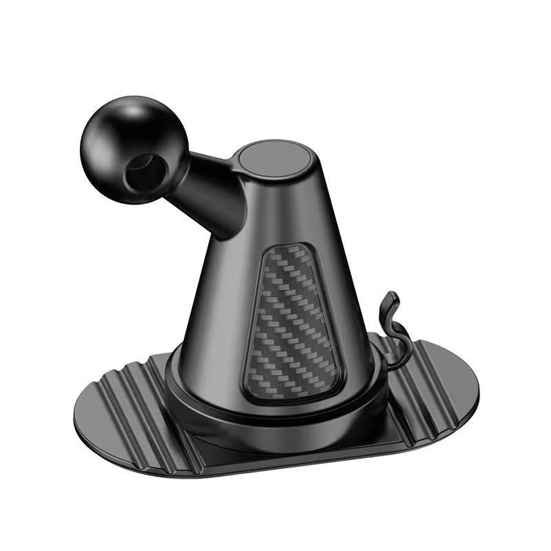 Universal Dashboard Car Phone Holder with 17mm Ball Head and Adhesive Base, Little Elephant Trunk Design.