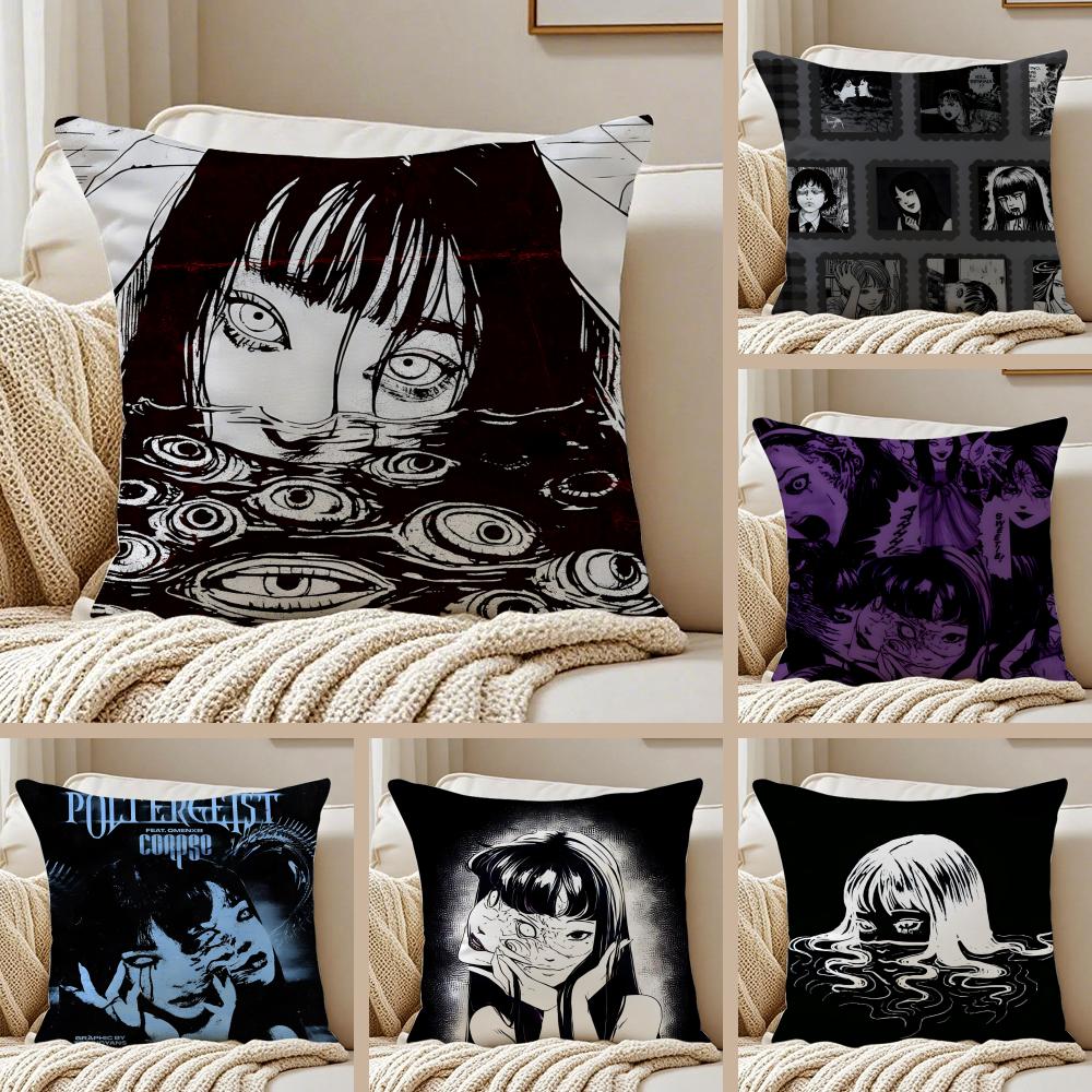 Manga Horror JJunji Ito TTomie Cushion Cover Pillowcase Antidustmite Living Room Sofa Decor Cushion Room