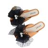 Yuzhihao Women's Polka Dot Bow Mesh Closed-Toe Summer Sandals