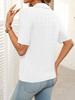 2025 Summer Women's Short Sleeve Lapel Collar V-Neck Cable Knit Pullover Sweater, Casual Chic Knitted Top for Daily & Office Wear